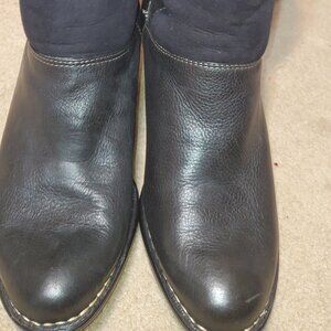 BLACK LEATHER HEELED BOOTS BY SOFFT, SIZE 9 1/2